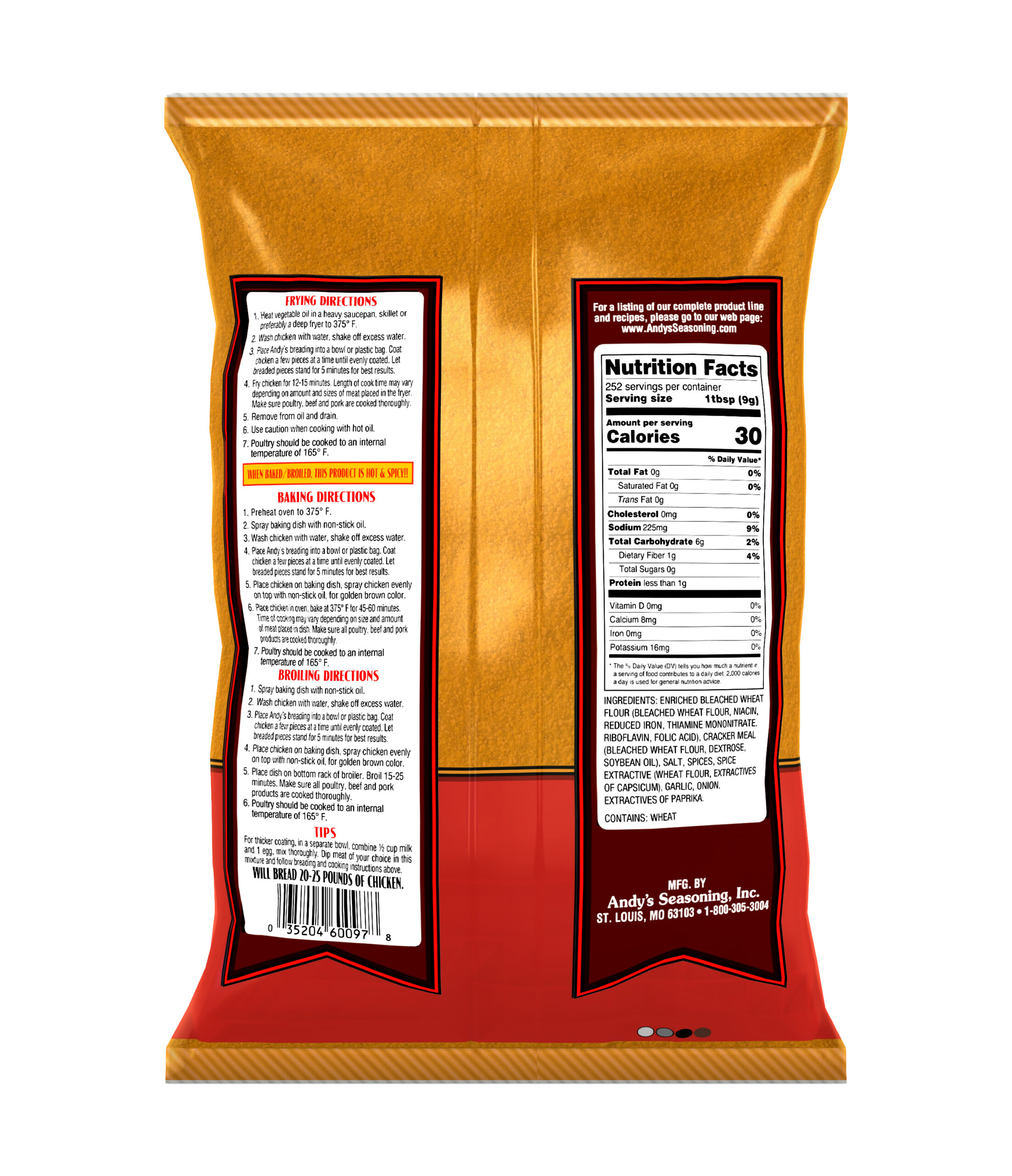 ANDY'S HOT 'N' SPICY CHICKEN BREADING 5 LB BAG - Image 2
