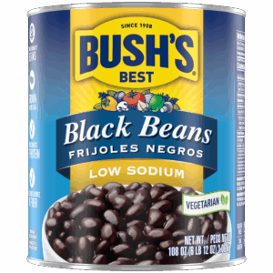 BUSH’S LOW SODIUM BLACK BEANS #10 CAN