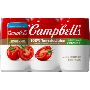 CAMPBELL'S 100% TOMATO JUICE 5.5 OZ CAN (6 PACK)