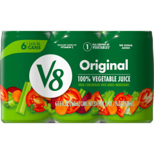 V8 ORIGINAL 100% VEGETABLE JUICE 5.5 OZ CAN (6 PACK)