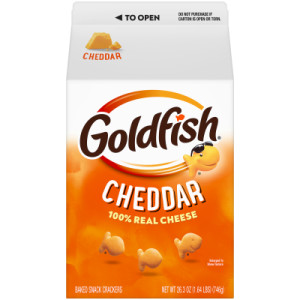 PEPPERIDGE FARM GOLDFISH CRACKERS, CHEDDAR 26.3 OZ CARTON