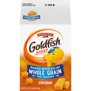 PEPPERIDGE FARM WHOLE GRAIN GOLDFISH CRACKERS, CHEDDAR 26.3 OZ CARTON - Image 4