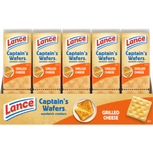 LANCE SANDWICH CRACKER, CAPTAIN'S WAFERS GRILLED CHEESE, 6 PER PACK / 20 PACKS PER BOX