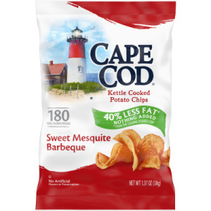 CAPE COD 40% LESS FAT SWEET MESQUITE BARBEQUE CHIPS 1.37 OZ BAG