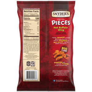 SNYDER'S OF HANOVER HOT BUFFALO WING FLAVORED PRETZEL PIECES 11.25 OZ BAG - Image 2