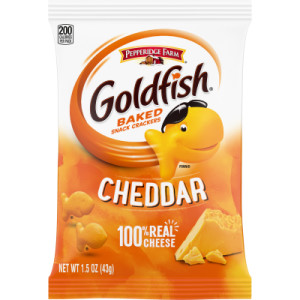PEPPERIDGE FARM BAKED GOLDFISH CRACKERS, CHEDDAR 72 COUNT