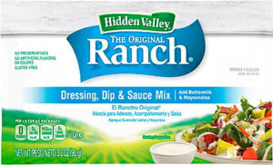 HIDDEN VALLEY BUTTERMILK RANCH DRESSING, DIP, & SAUCE 3.2 OZ PACKETS