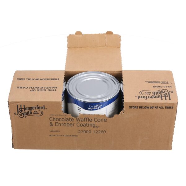 J. HUNGERFORD SMITH CHOCOLATE WAFFLE CONE & ENROBER COATING 123 OZ CAN - Image 2