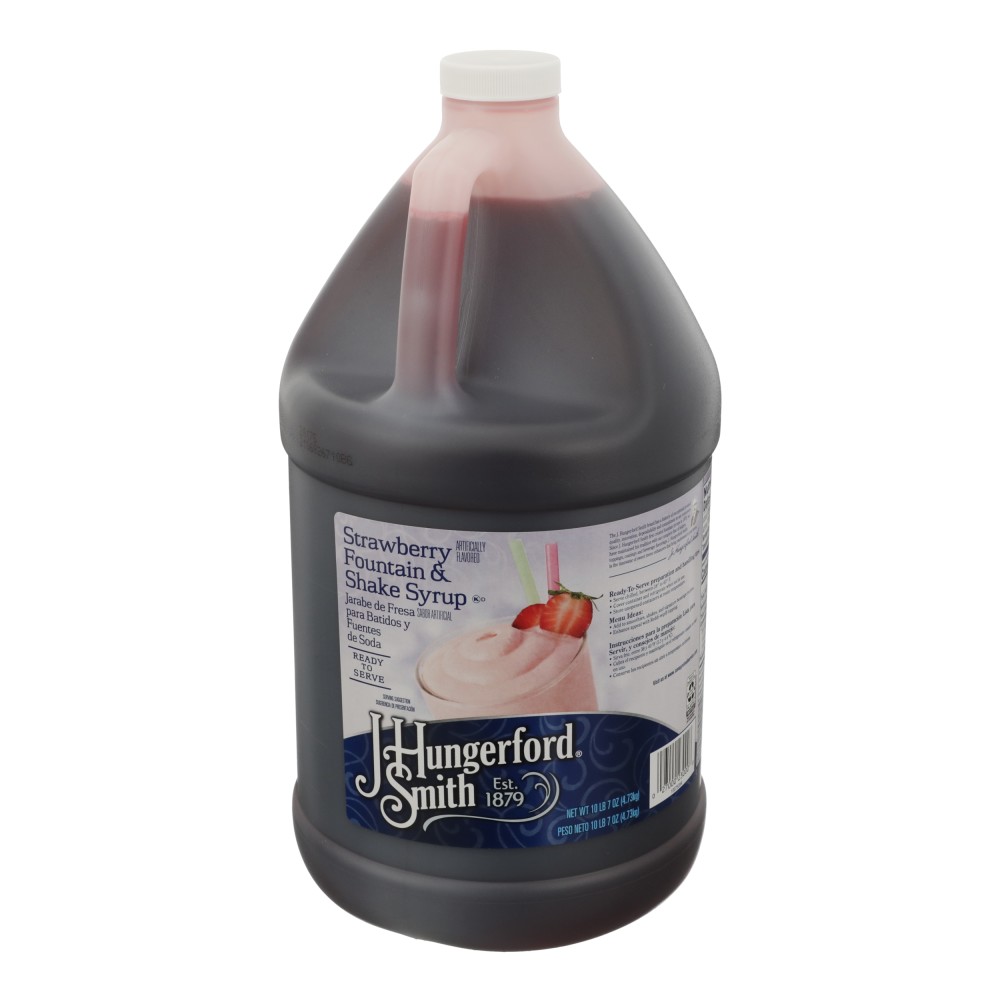 J. HUNGERFORD SMITH STRAWBERRYFOUNTAIN & SHAKE SYRUP 1 GALLON JUG