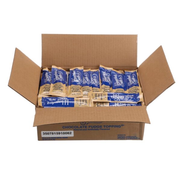 J. HUNGERFORD SMITH SINGLE-SERVE CHOCOLATE FUDGE TOPPING 1.5 OZ PACKETS - Image 2