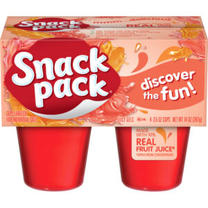 SNACK PACK STRAWBERRY GELATIN 3.5 OZ CUPS