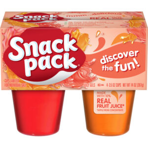SNACK PACK STRAWBERRY/ORANGE GELATIN 3.5 OZ CUPS
