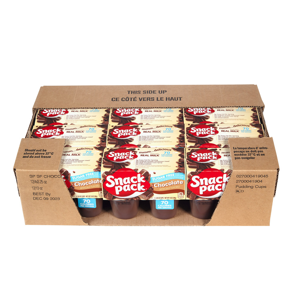 SNACK PACK SUGAR FREE CHOCOLATE PUDDING 3.25 OZ CUPS - Image 2