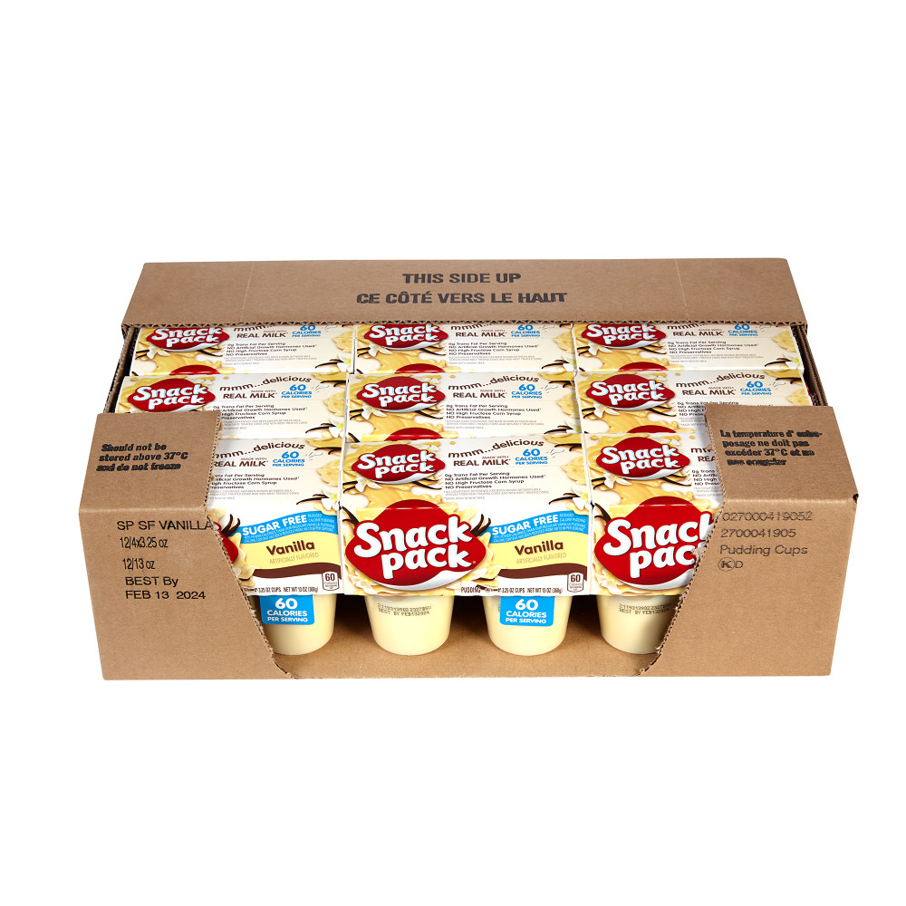 SNACK PACK SUGAR FREE VANILLA PUDDING 3.25 OZ CUPS - Image 2