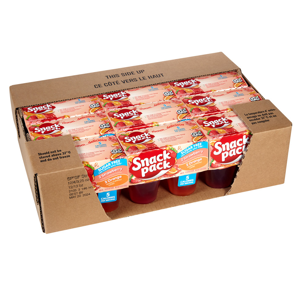SNACK PACK SUGAR FREE GELATIN STRAWBERRY/ORANGE 3.35 OZ CUPS - Image 3