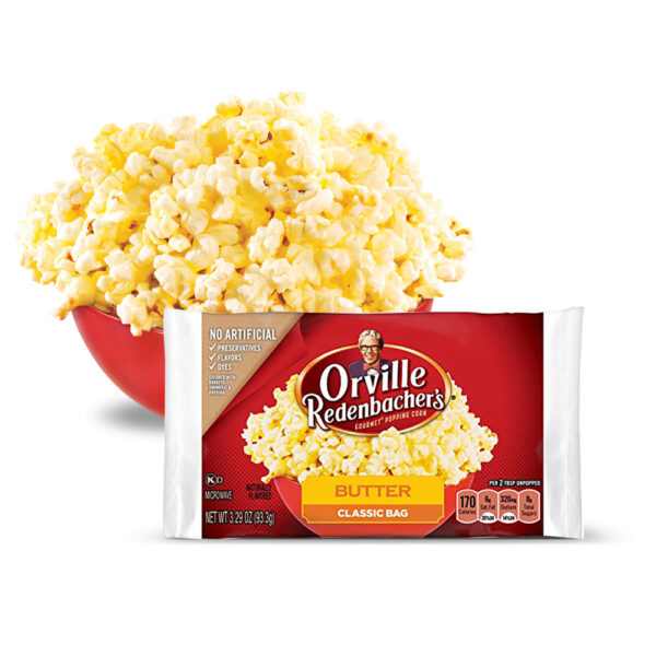 ORVILLE REDENBACHER'S CLASSIC BUTTER POPCORN WITH OIL 3.3 OZ BAGS - Image 3