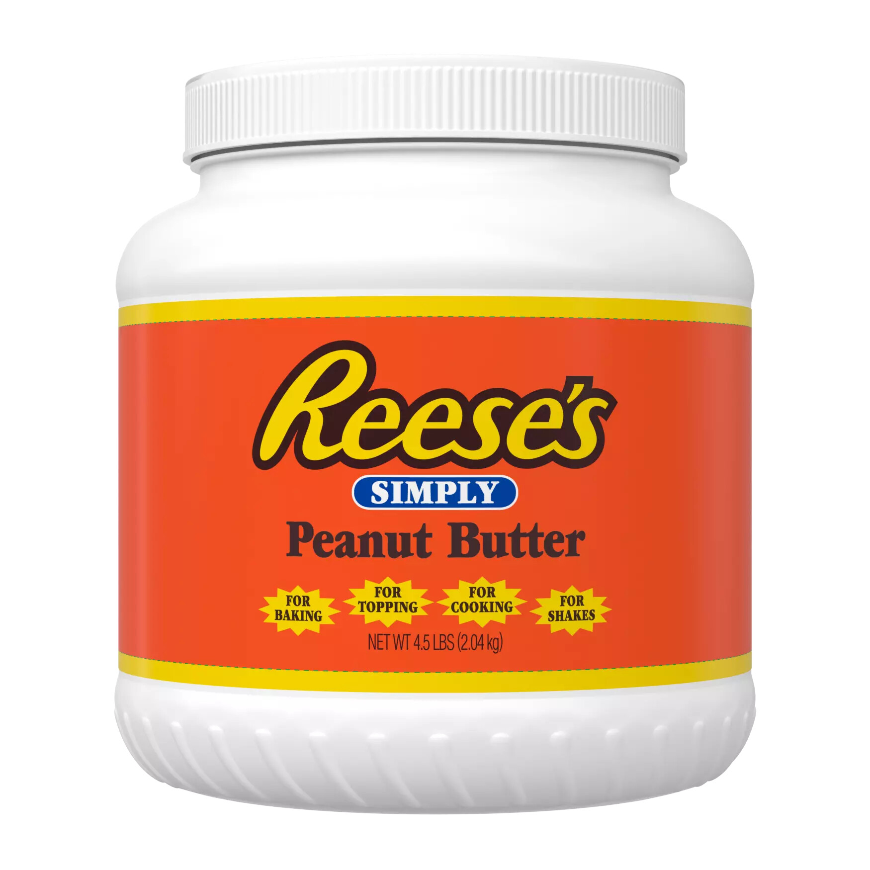 HERSHEY'S REESE'S SIMPLY PUMP-ABLE PEANUT BUTTER 4.5 LB JAR