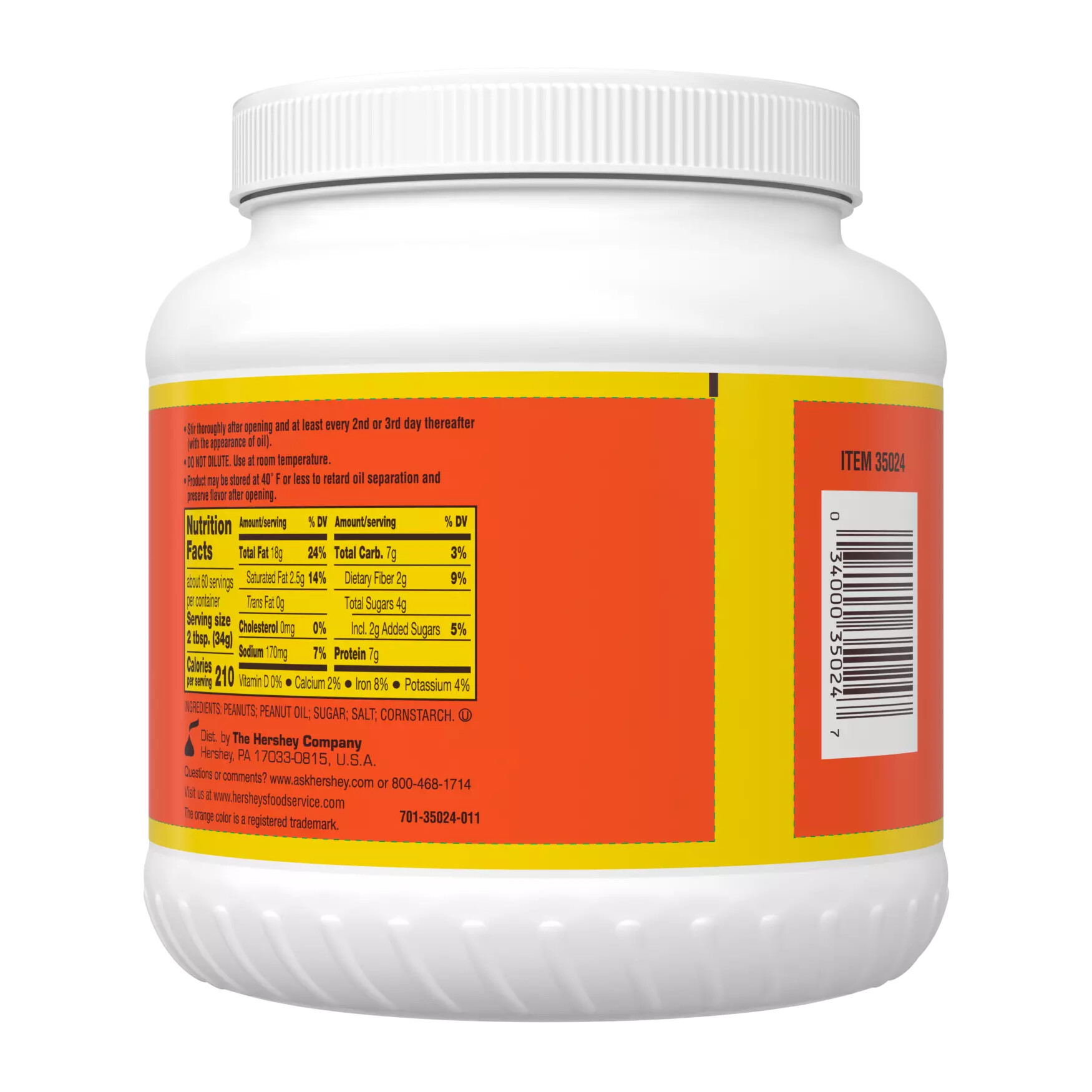 HERSHEY'S REESE'S SIMPLY PUMP-ABLE PEANUT BUTTER 4.5 LB JAR - Image 2