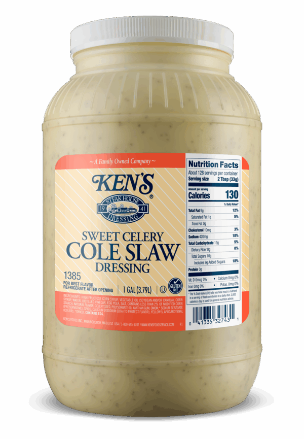 KEN'S SWEET CELERY COLE SLAW 1 GALLON JAR