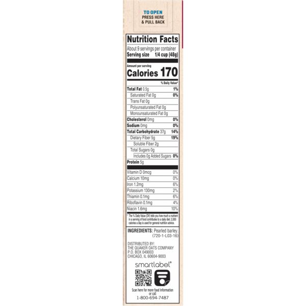 QUAKER MEDIUM PEARLED BARLEY 16 OZ BOX - Image 3