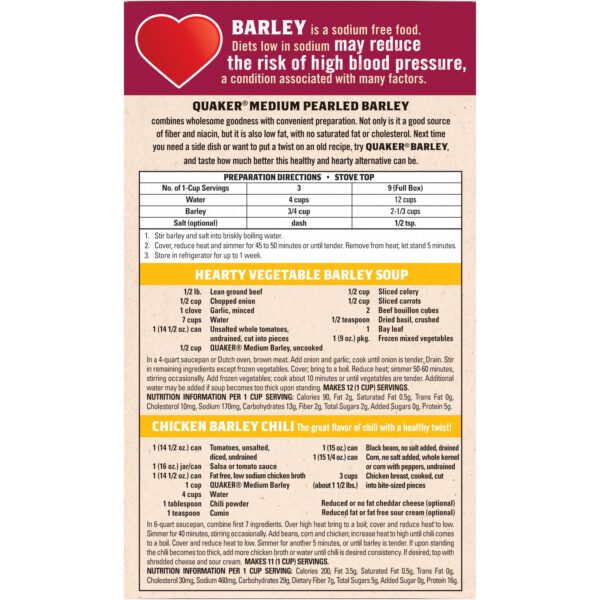 QUAKER MEDIUM PEARLED BARLEY 16 OZ BOX - Image 4