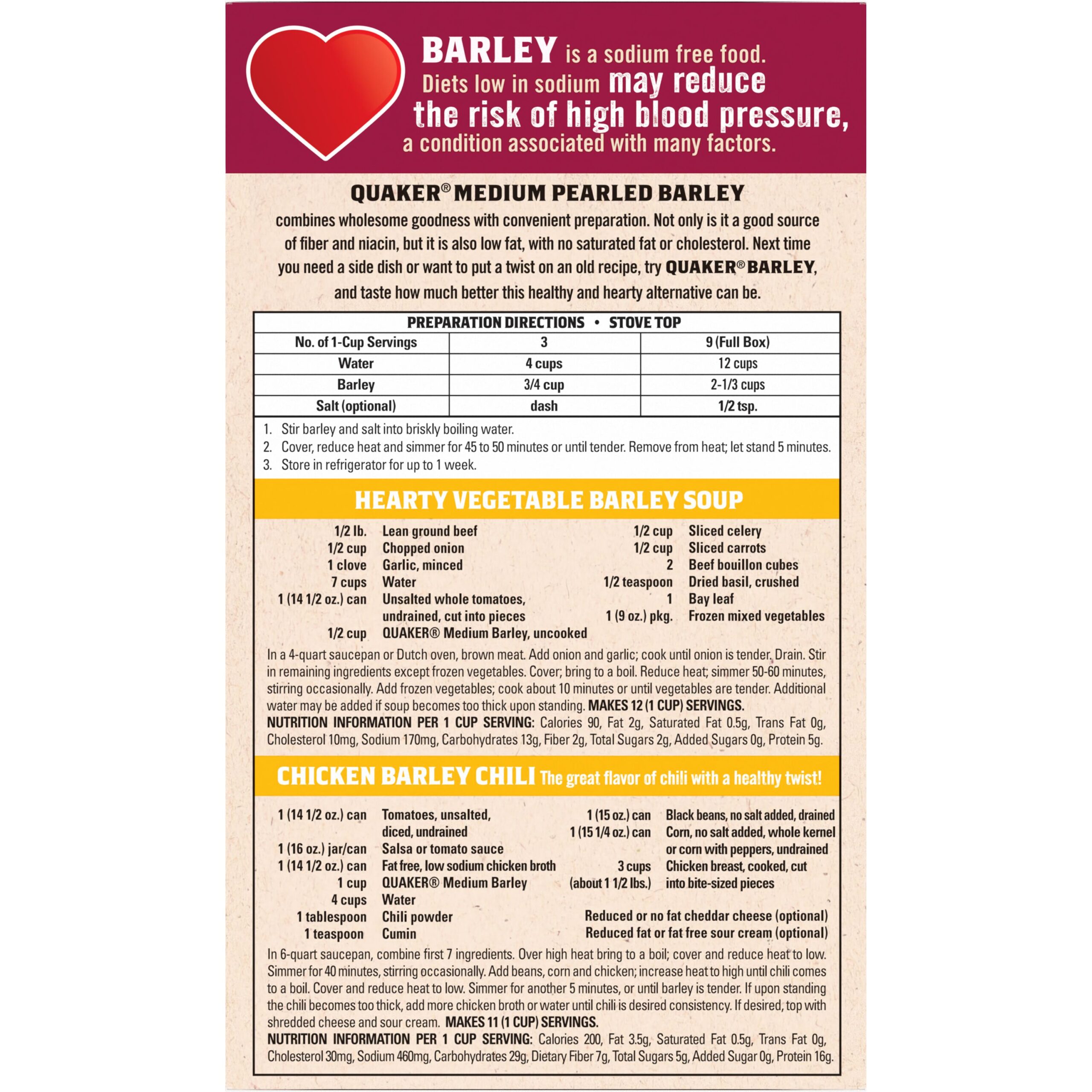 QUAKER MEDIUM PEARLED BARLEY 16 OZ BOX - Image 4