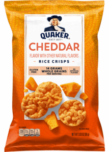 QUAKER POPPED RICE CRISP CHEDDAR 3.3 OZ BAGS