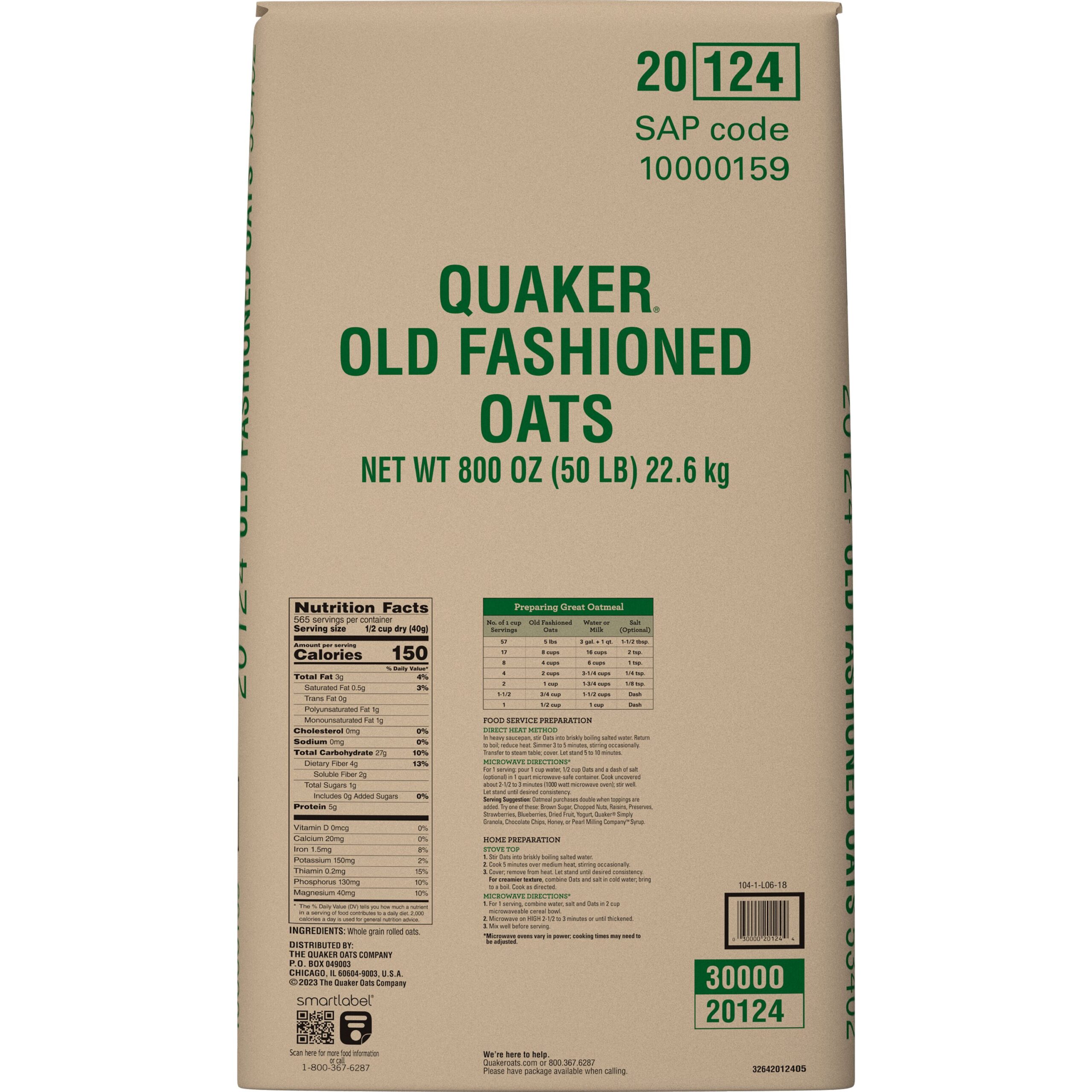 BUCKEYE QUICK ROLLED OATS 50 LB BAG - Image 2