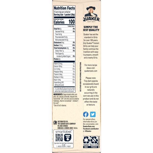 QUAKER INSTANT GRITS .98 OZ PACKETS - Image 2
