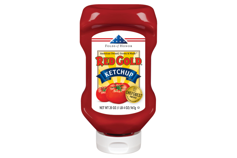 RED GOLD FANCY TOMATO KETCHUP 20 OZ INVERTED PLASTIC BOTTLE