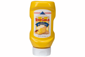 RED GOLD YELLOW MUSTARD 13 OZ INVERTED PLASTIC BOTTLE