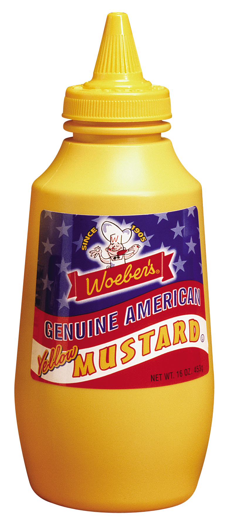 WOEBER'S AMERICAN YELLOW MUSTARD 16 OZ SQUEEZE BOTTLE
